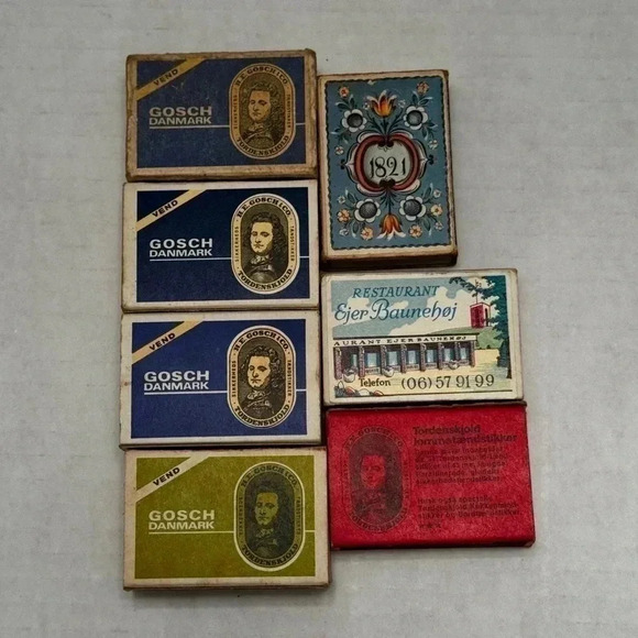 Other - Vintage Lot of 7 Matchboxes from Denmark and Norway Matchbox European